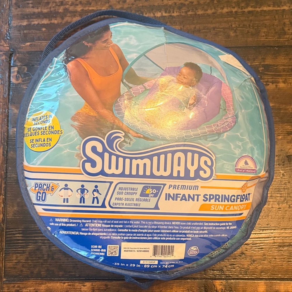 SwimWays Infant Spring Float with Sun Canopy - Blue